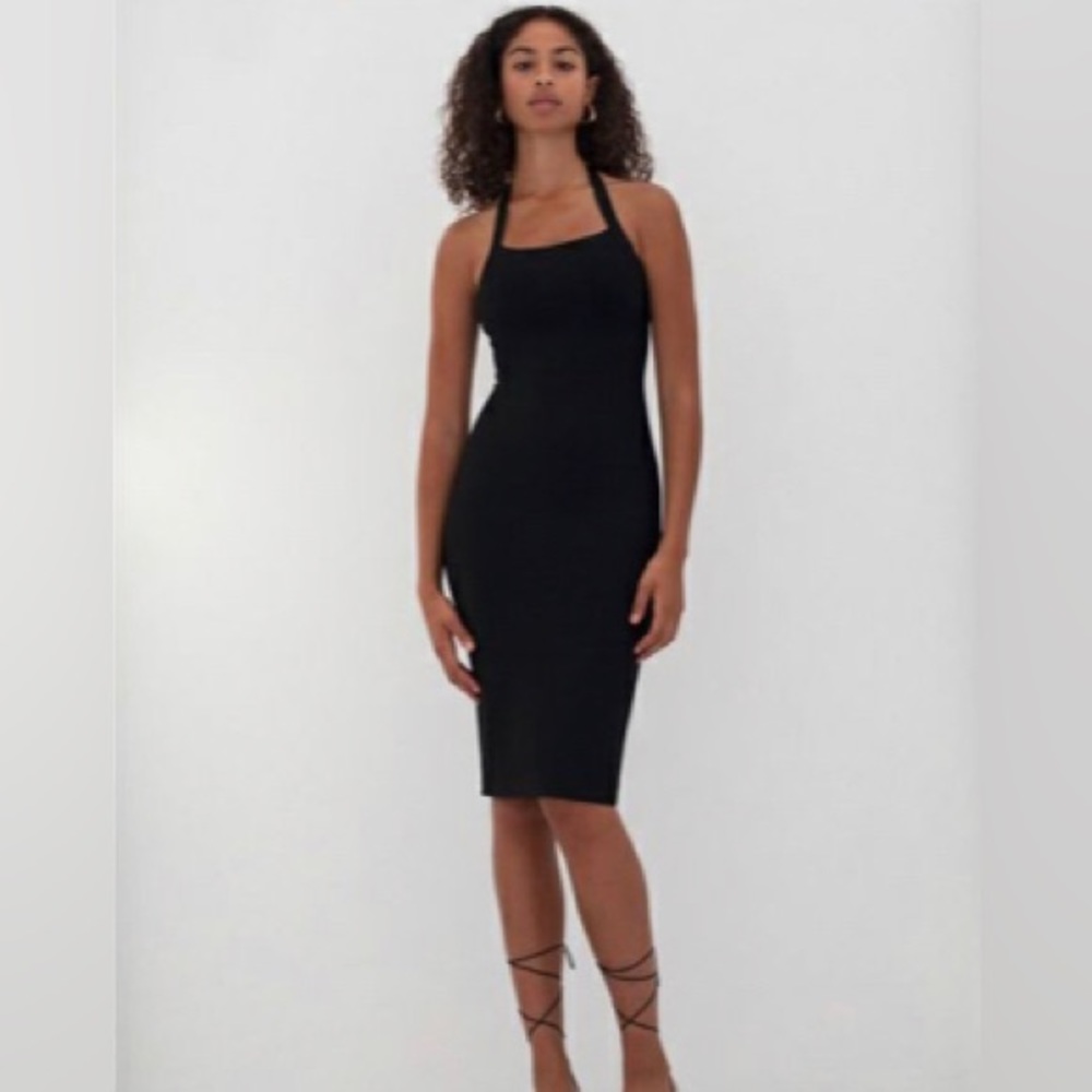 BNWT Aritzia Blue Chandelier Bandage Bodycon Halter Dress XXS